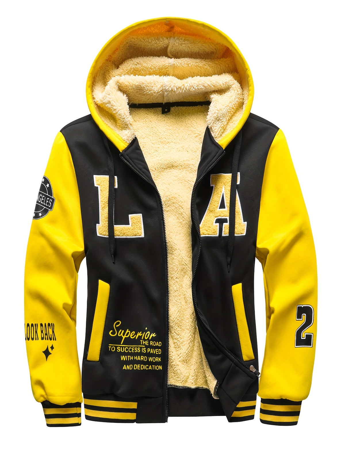 Veste pour homme, polaire, à capuche, grand noir