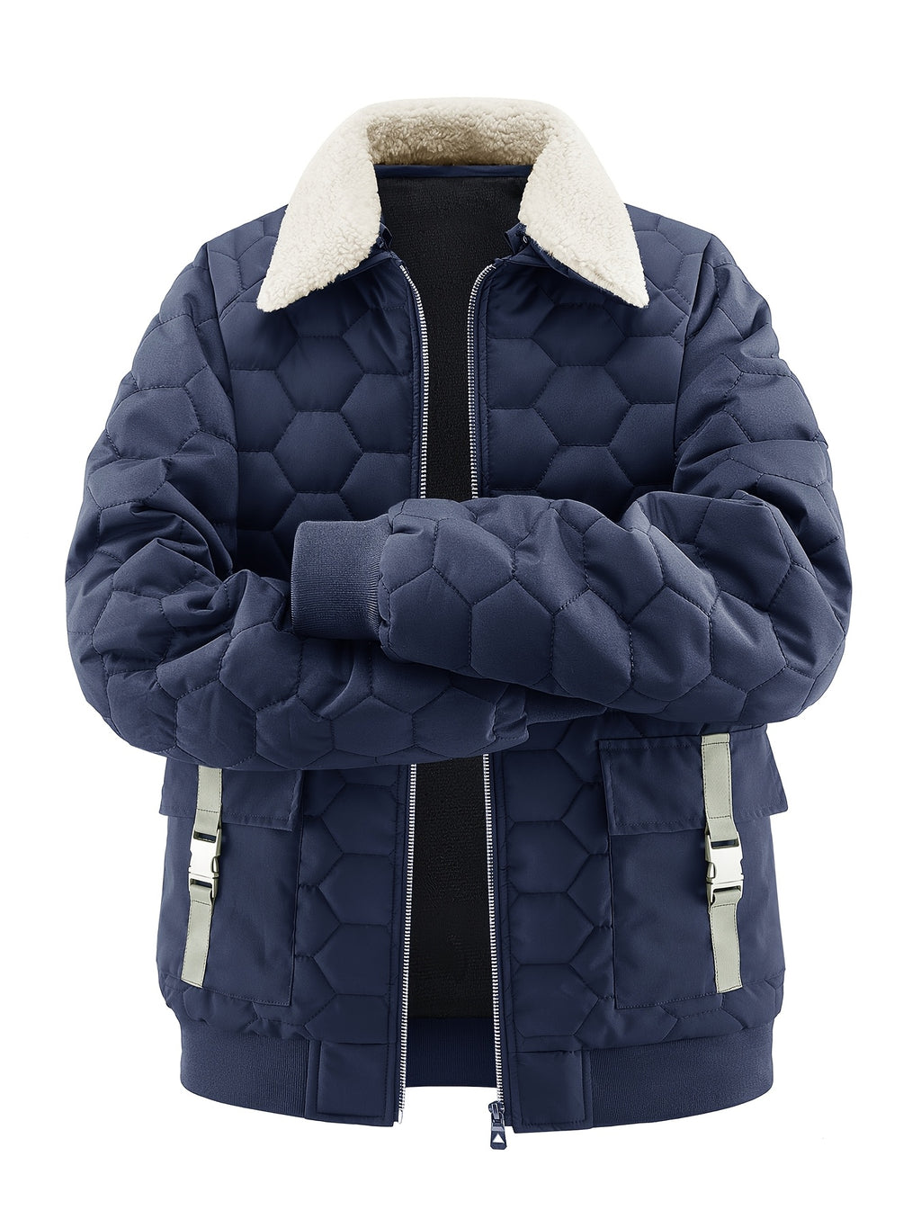 Veste matelassée pour homme, coupe-vent, à revers
