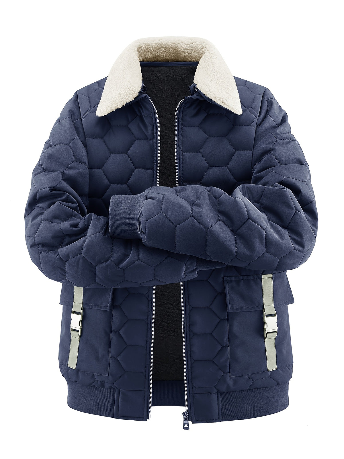 Veste matelassée pour homme, coupe-vent, à revers