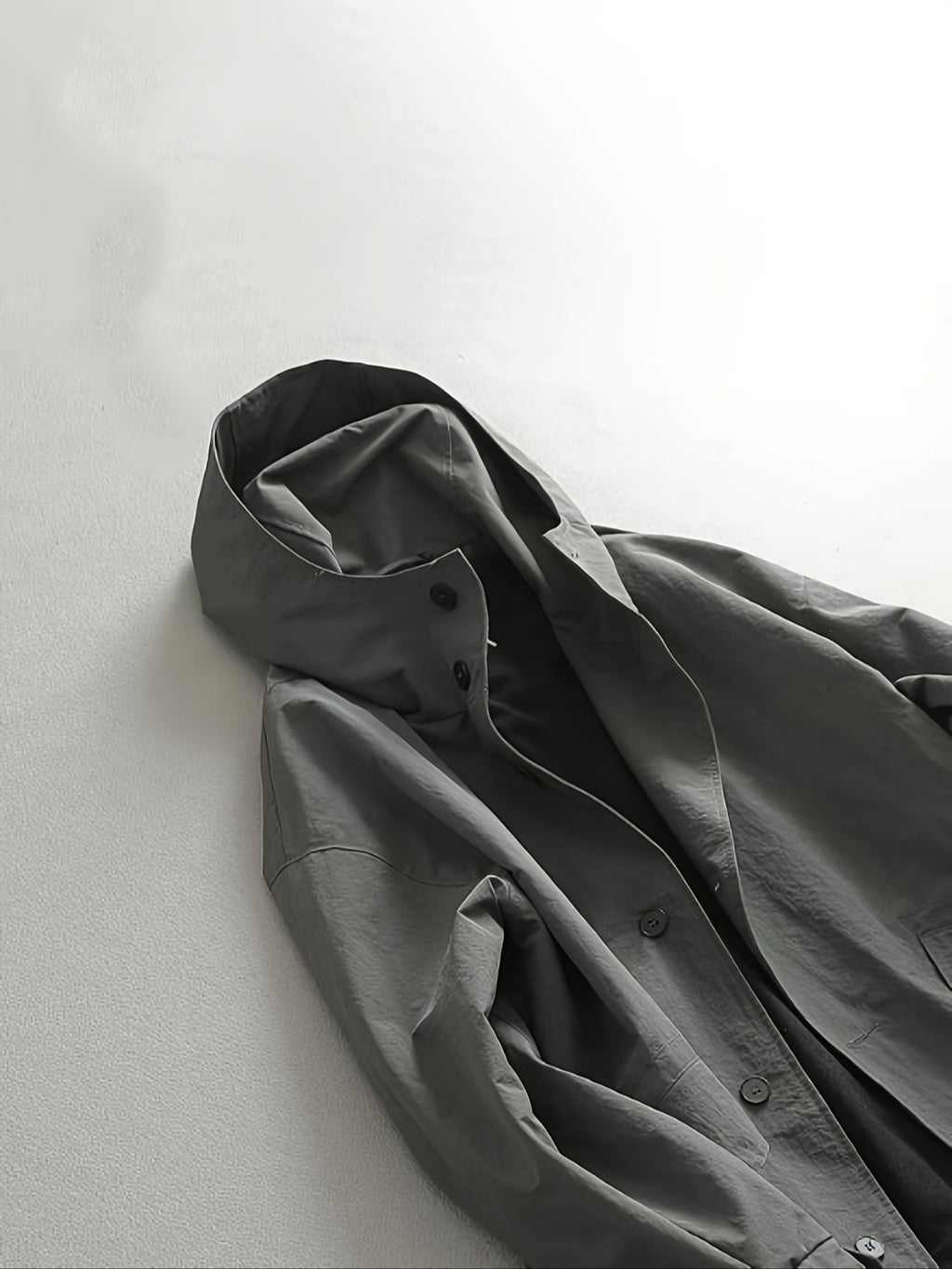 Trench pour homme, à capuche, gris foncé