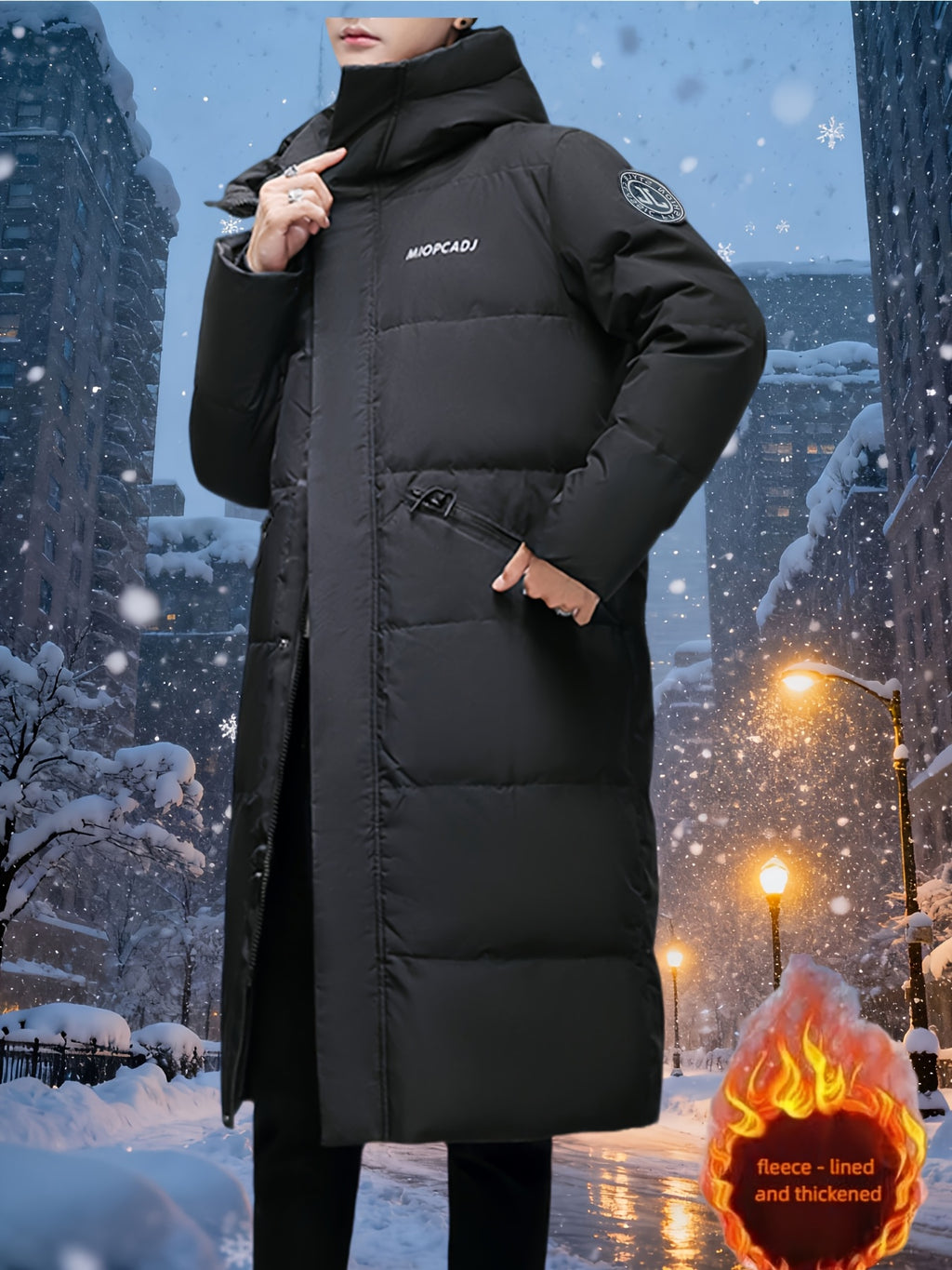 Doudoune matelassée pour homme, coupe-vent, à capuche, col montant