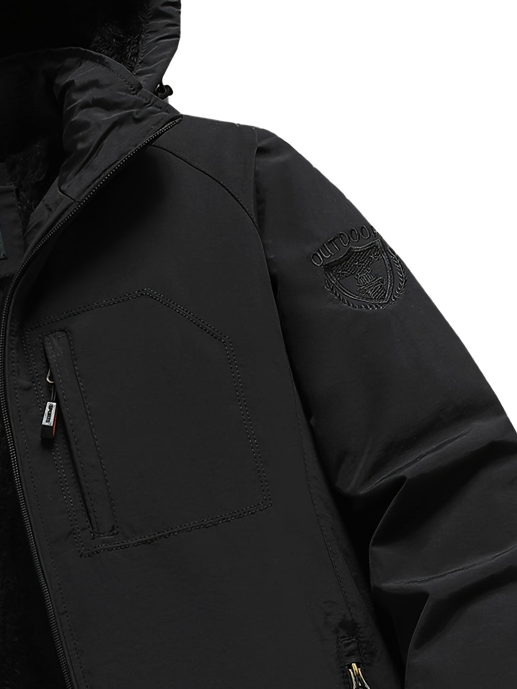Veste pour homme, coupe-vent, à capuche, vert fougère