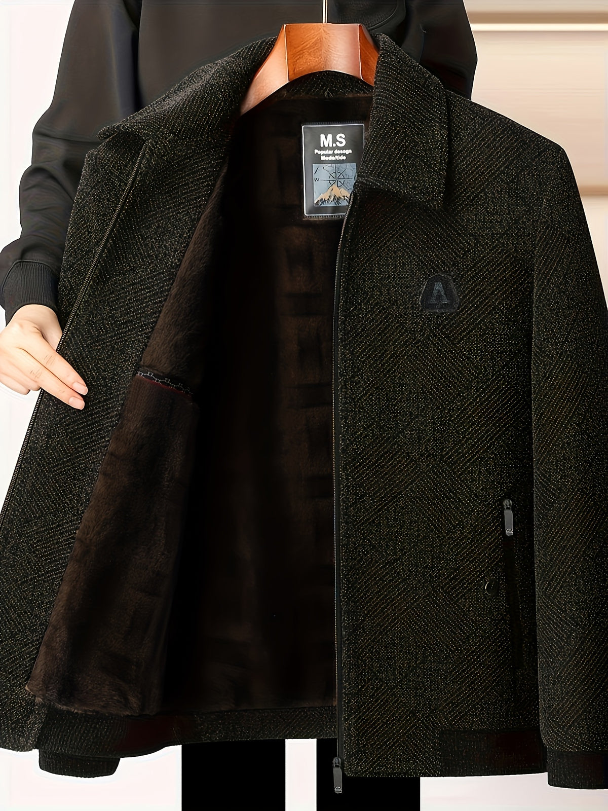 Veste pour homme, polaire, à revers