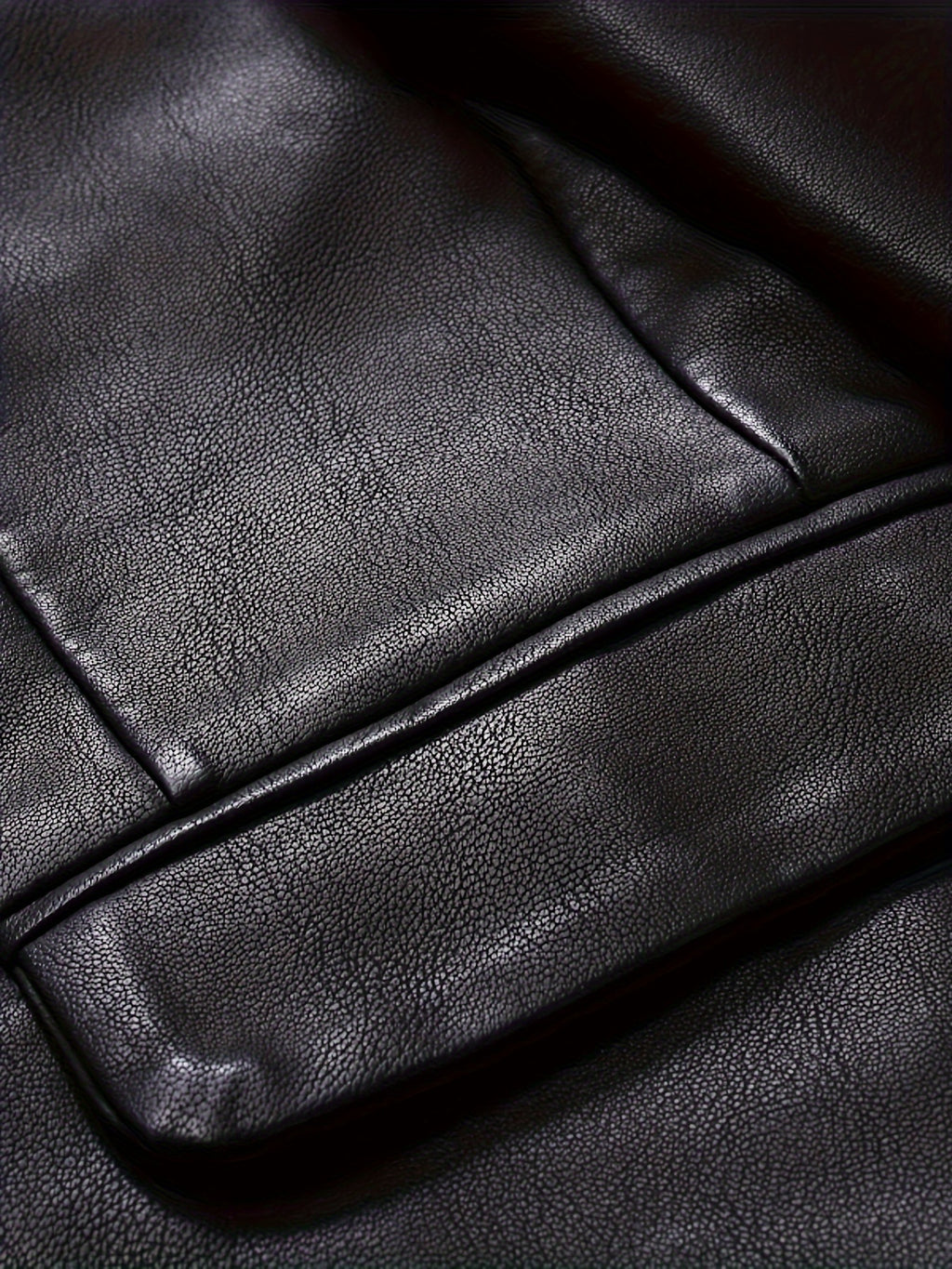 Veste en cuir PU, à revers, boutonnage, photo 5