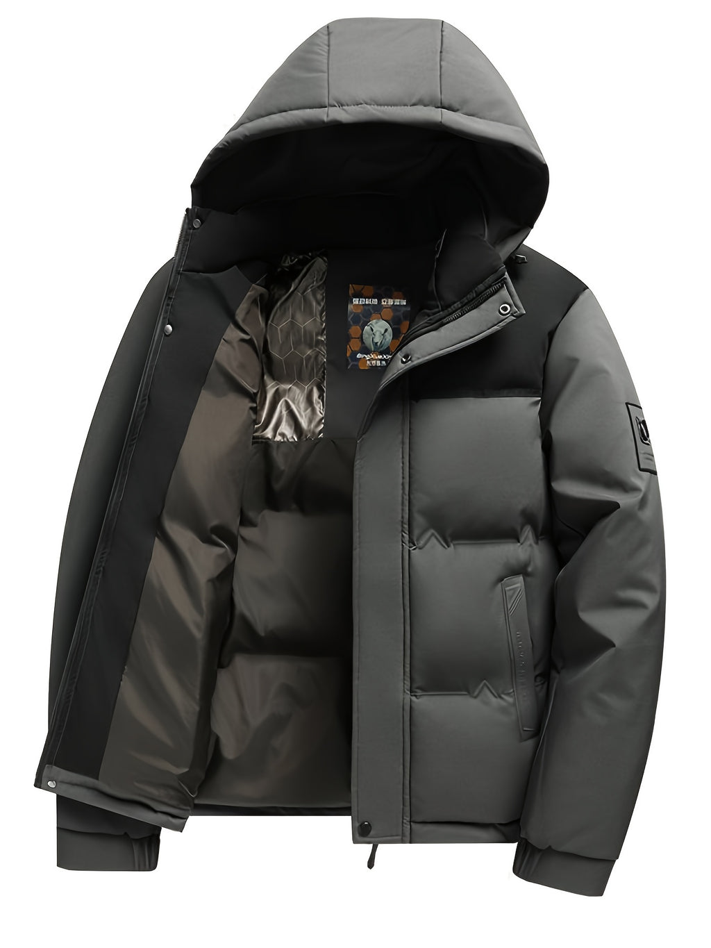 Manteau matelassé pour homme, à capuche, modele 6