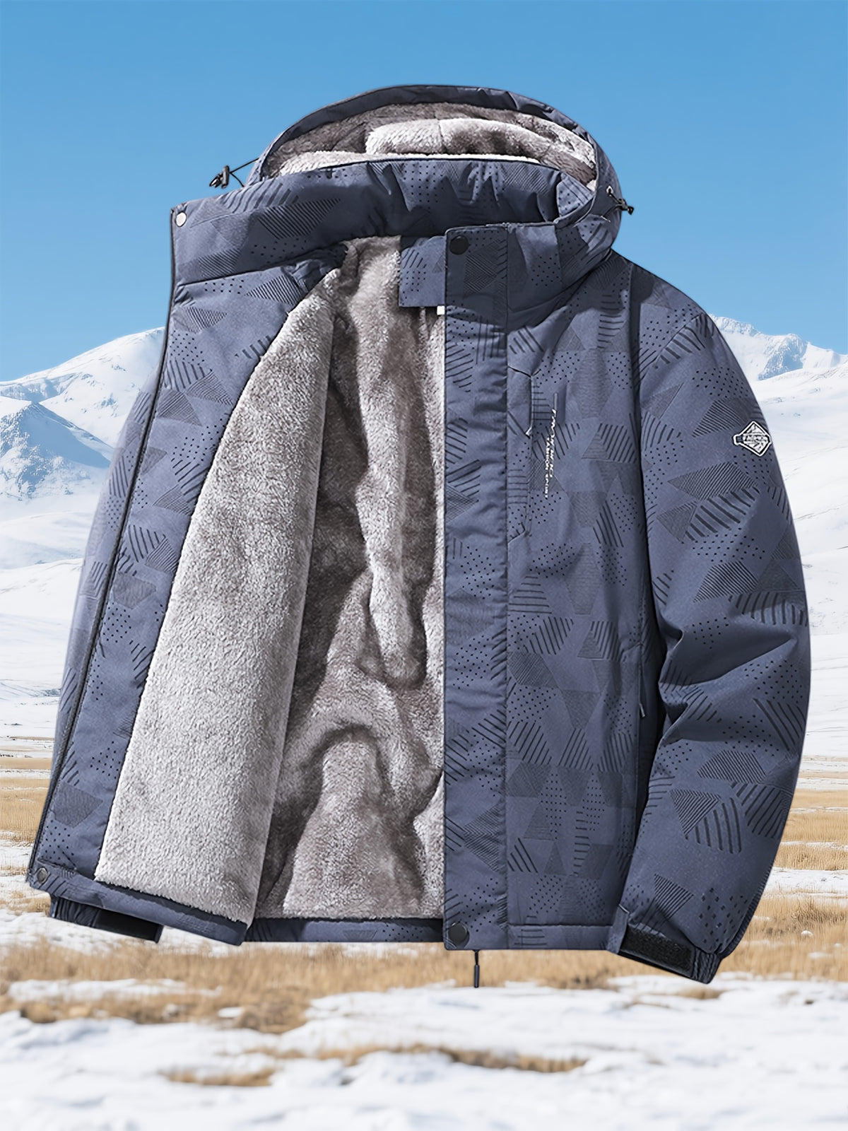 Veste pour homme, coupe-vent, à capuche, bleu