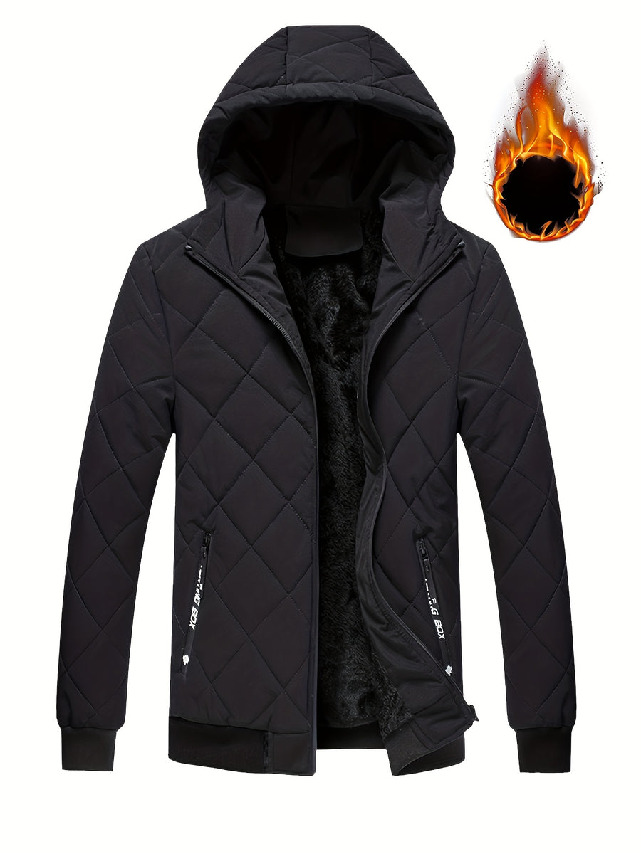 Veste matelassée, coupe-vent, à capuche, gris foncé