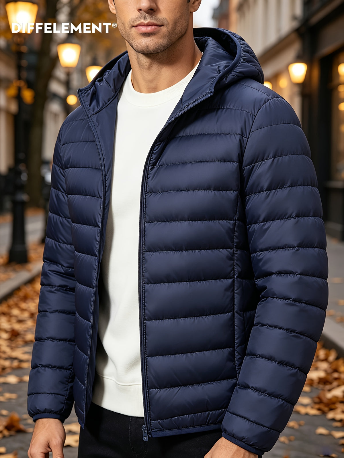 Veste pour homme, coupe-vent, à capuche, noir
