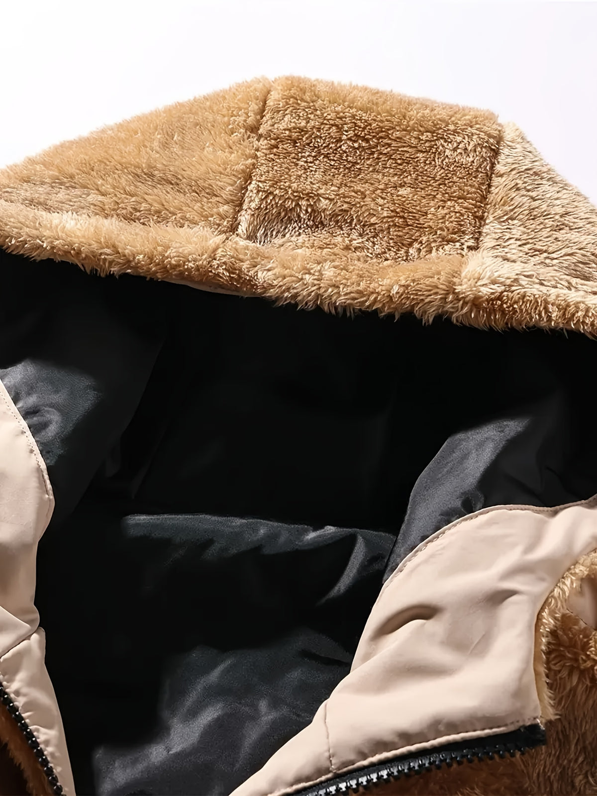 Veste pour homme, à capuche, brun jaunâtre
