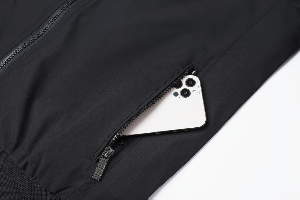 Veste, à carreaux, à col montant, noir, photo 9
