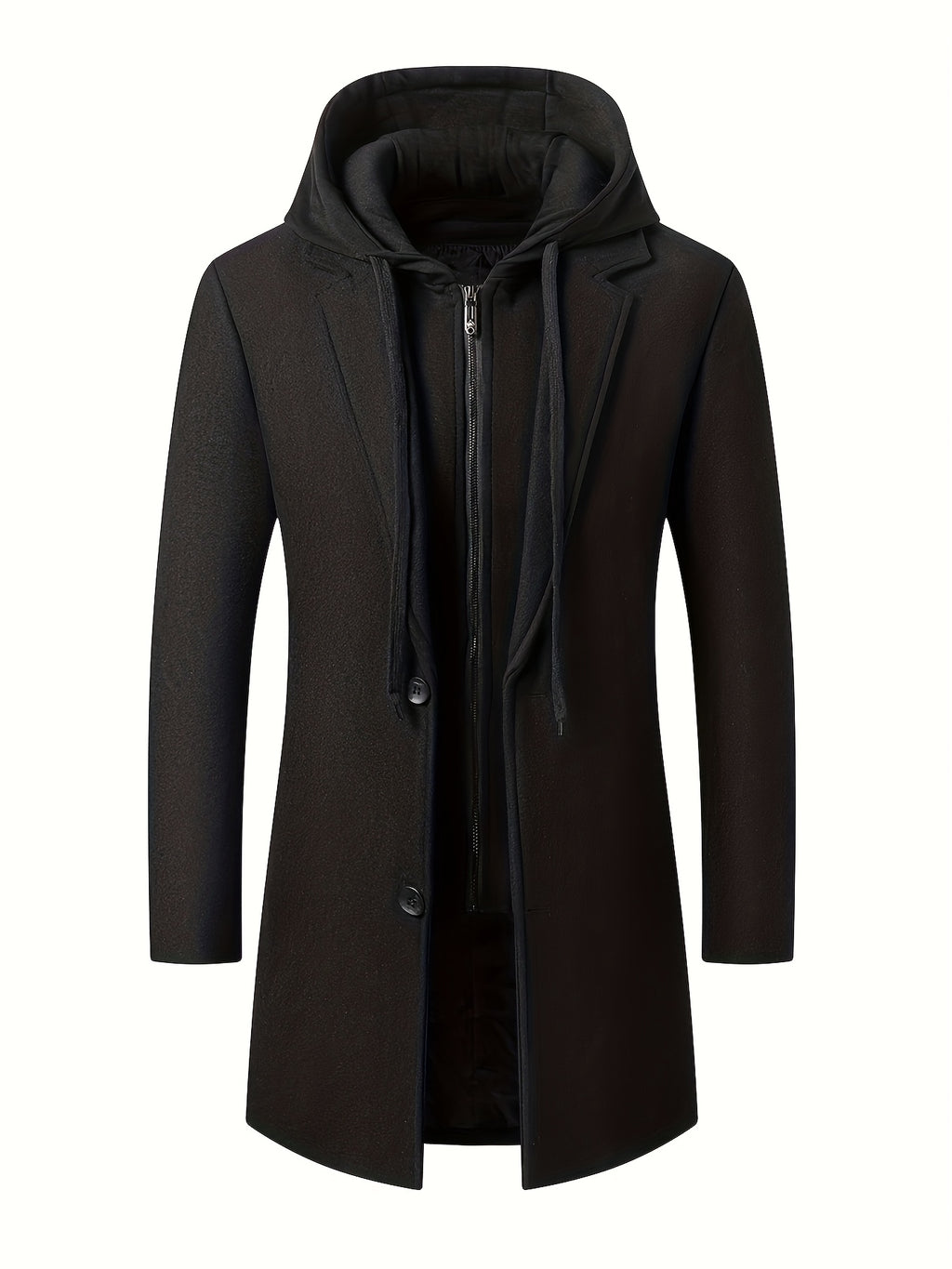 Pardessus en laine mi-long pour homme, 50 % laine, tweed