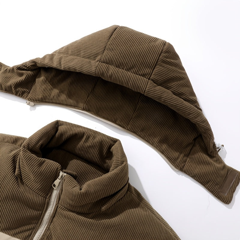 Veste pour homme, velours côtelé, à capuche