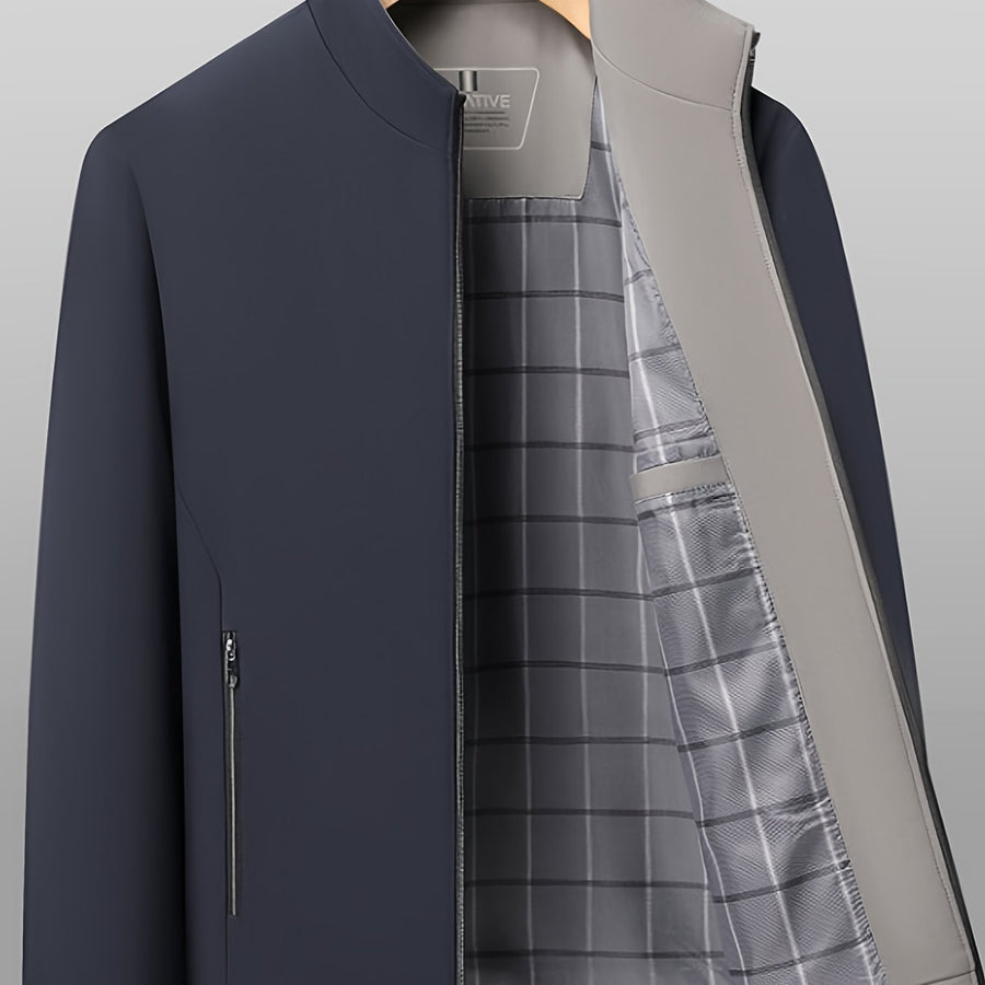 Veste, à col montant, jd1008 xing - 406 noir, coloris jd1008 xing - 406 bleu marine, détail