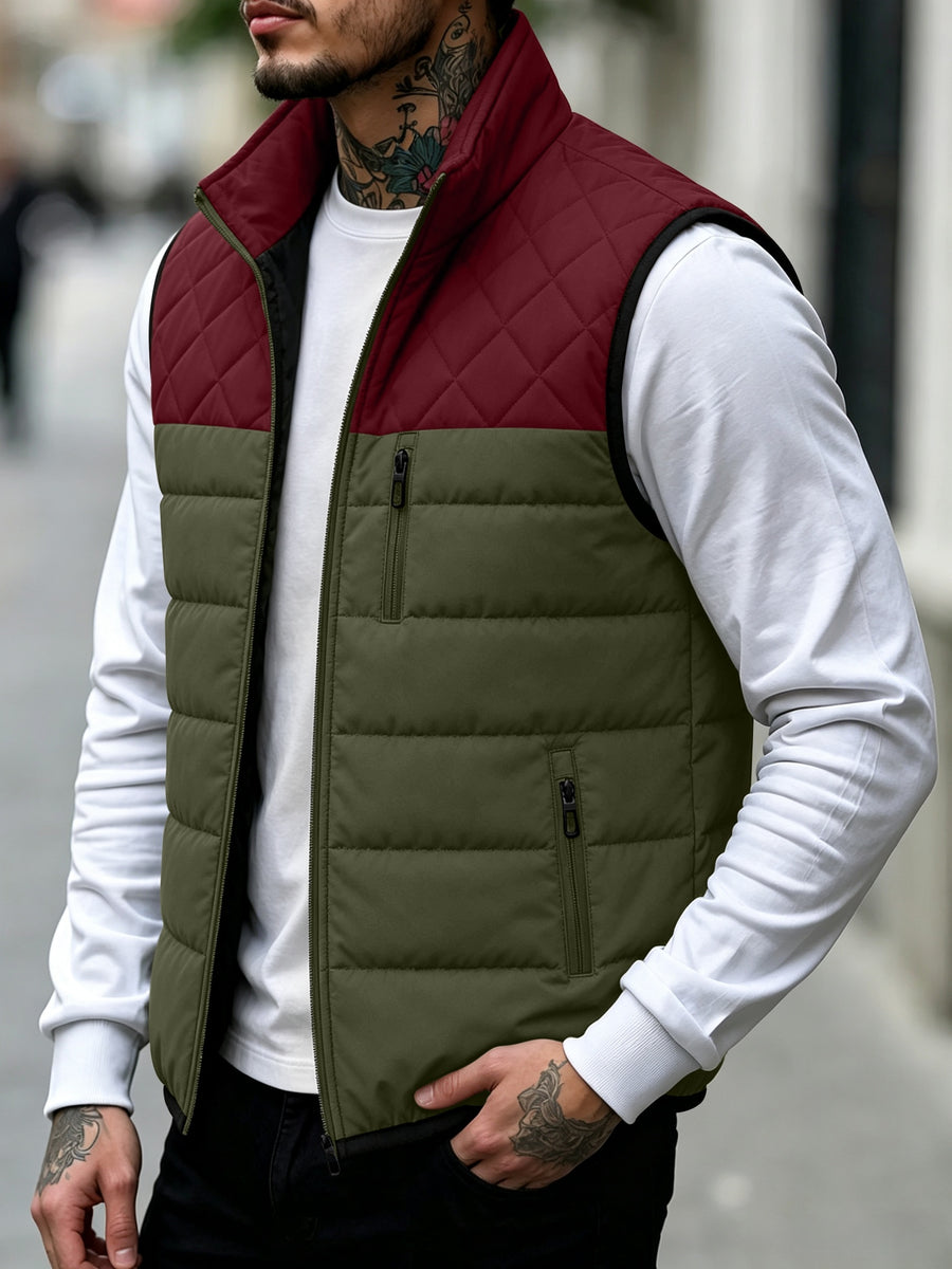 Veste matelassée, coupe-vent, à col montant, col montant, détail du vêtement