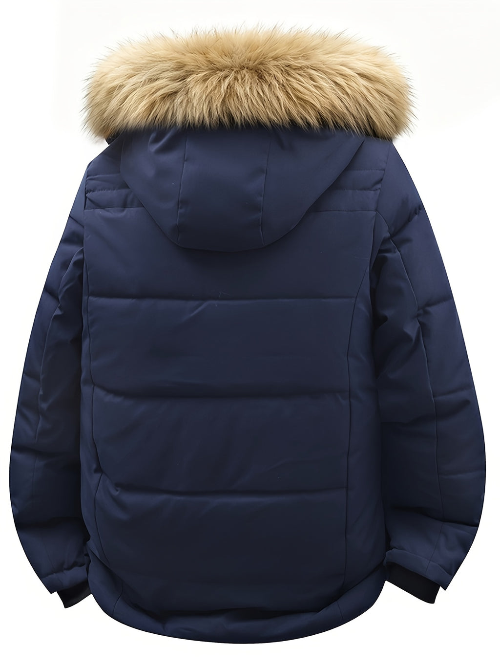 Veste matelassée pour homme, coupe-vent, à capuche, bleu marine
