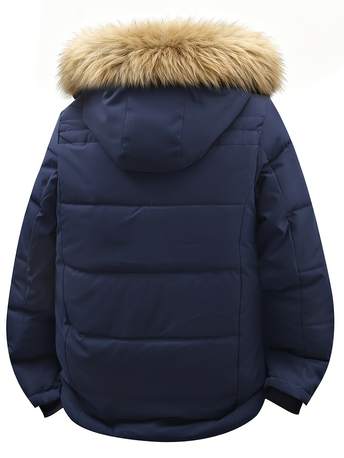 Veste matelassée pour homme, coupe-vent, à capuche, bleu marine
