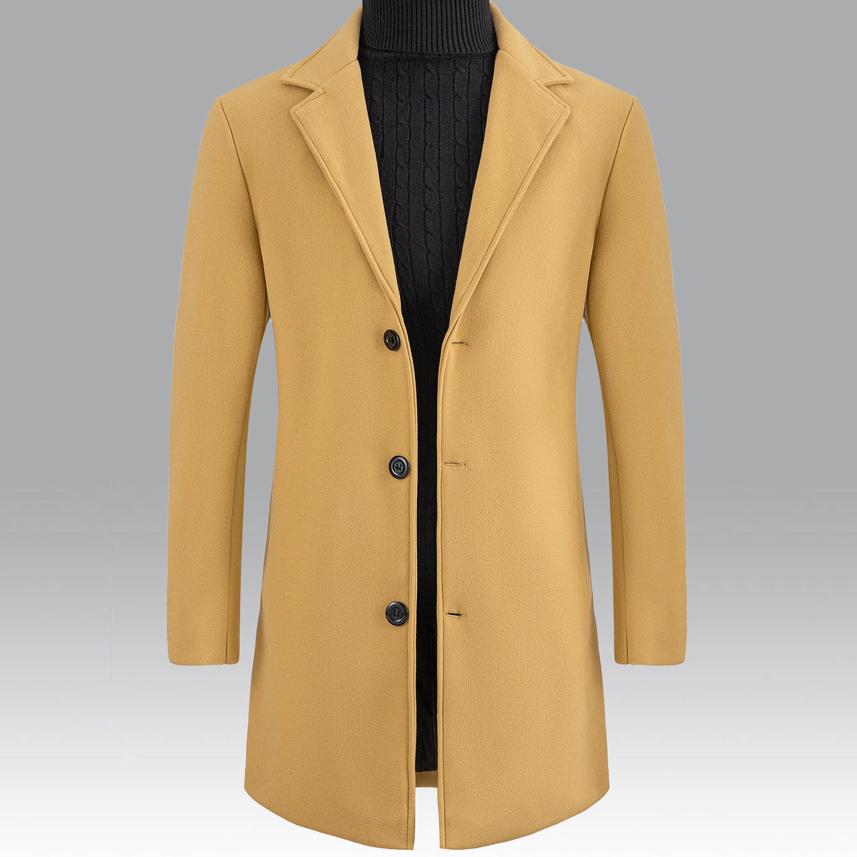 Trench long, à revers, gris argenté, coloris brun jaunâtre Image