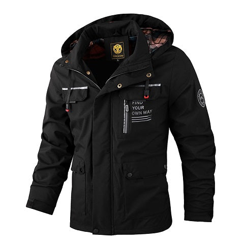 Veste, coupe-vent, à capuche, rouge brique, photo 10