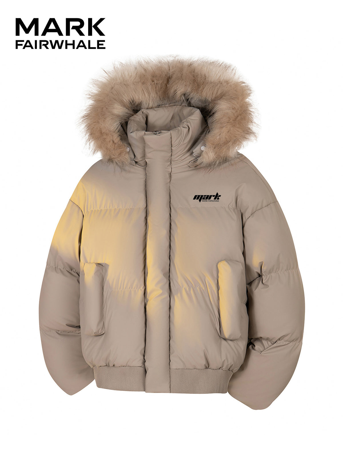 Blouson en fausse fourrure pour homme, à capuche
