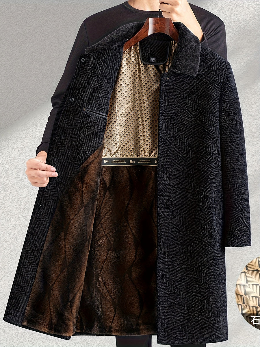 Manteau long, tweed, à revers, bleu marine, détail du vêtement