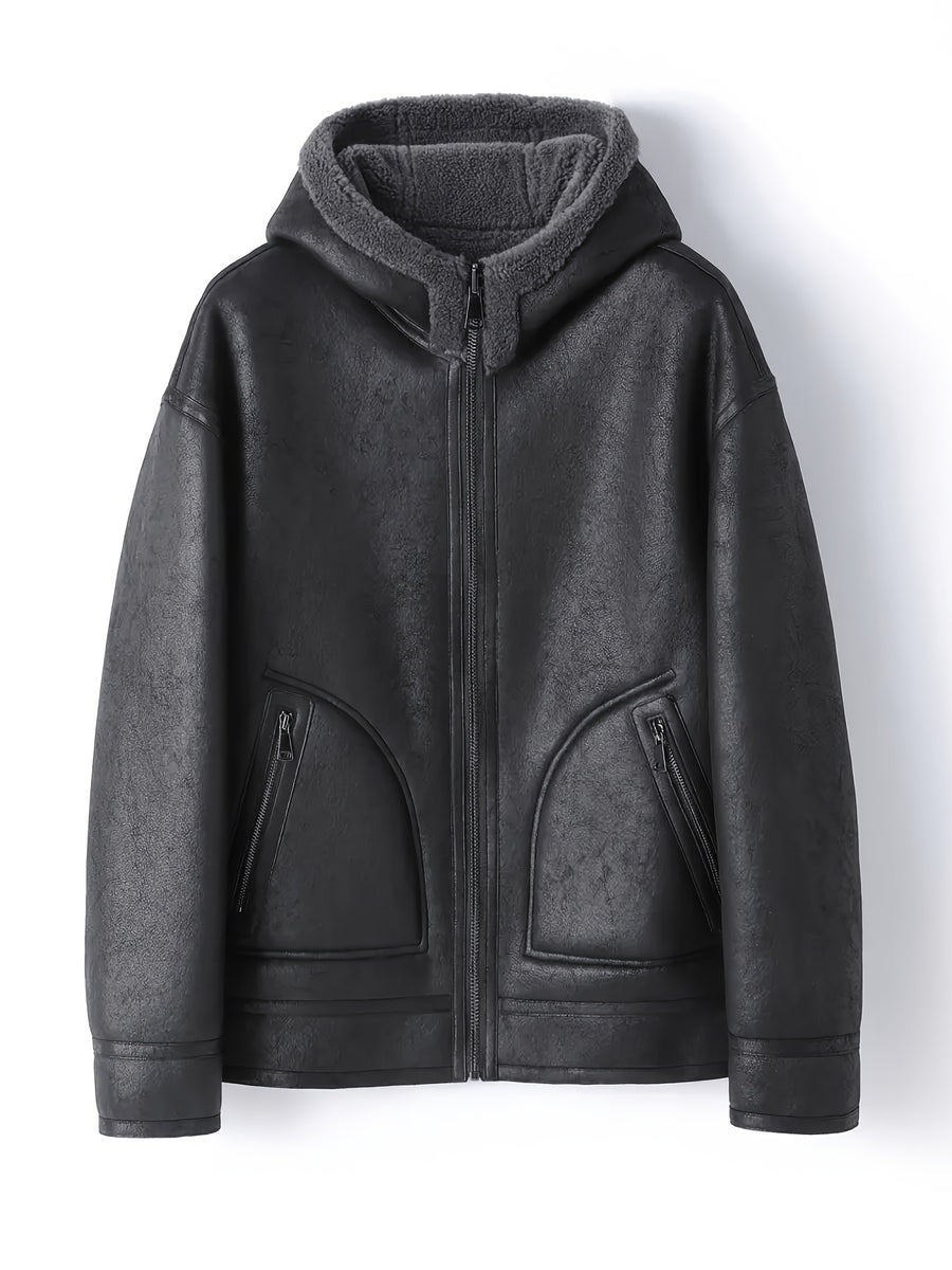 Manteau en fausse fourrure long, velours, à capuche, photo 18
