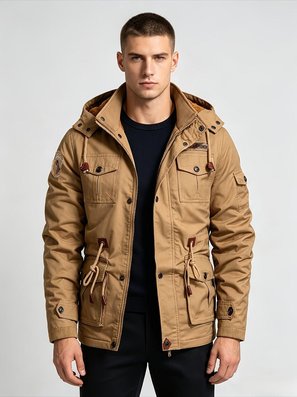 Veste pour homme, à revers, noir