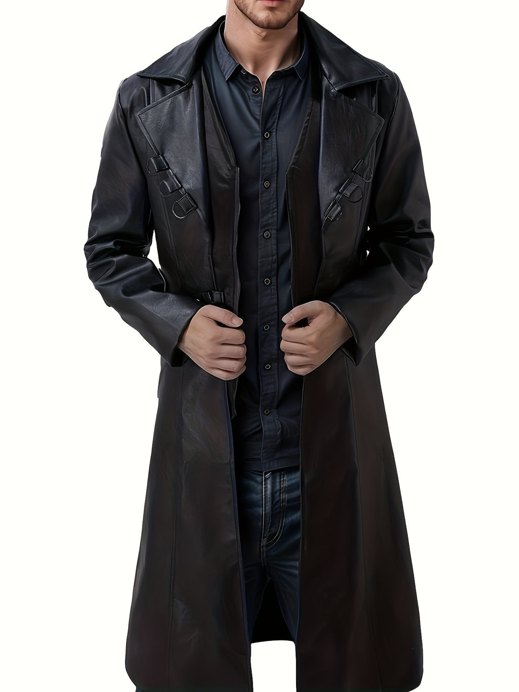 Manteau à revers automne hiver style western. Manteau trench long décontracté automne hiver, tendance et parfait pour l'automne et l'hiver en extérieur., photo 15