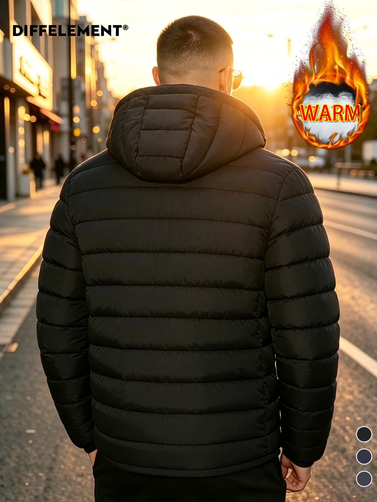 Veste pour homme, coupe-vent, à capuche, bleu marine