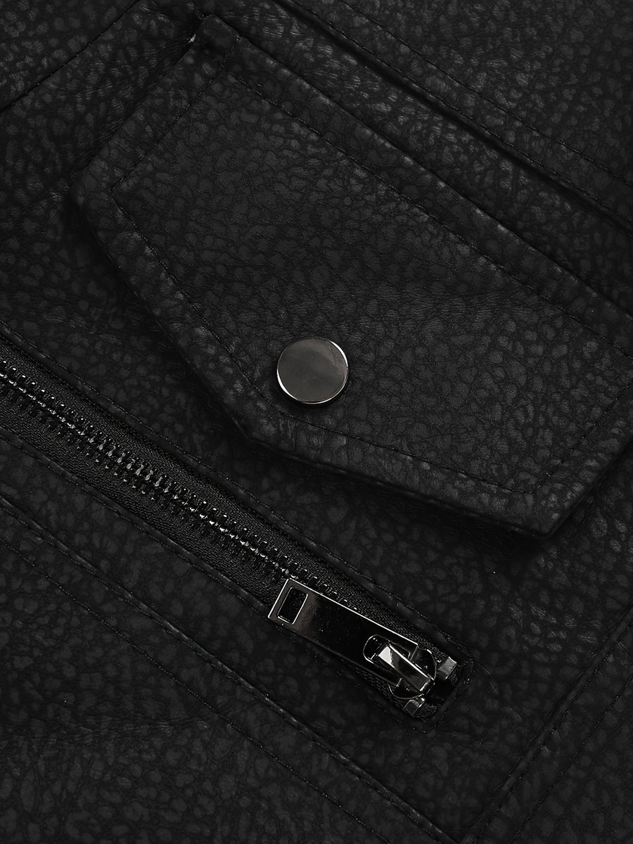Veste, coupe-vent, à revers, noir, détail du vêtement