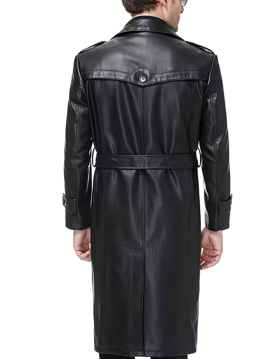Manteau en cuir PU, coupe-vent, à revers, photo 9