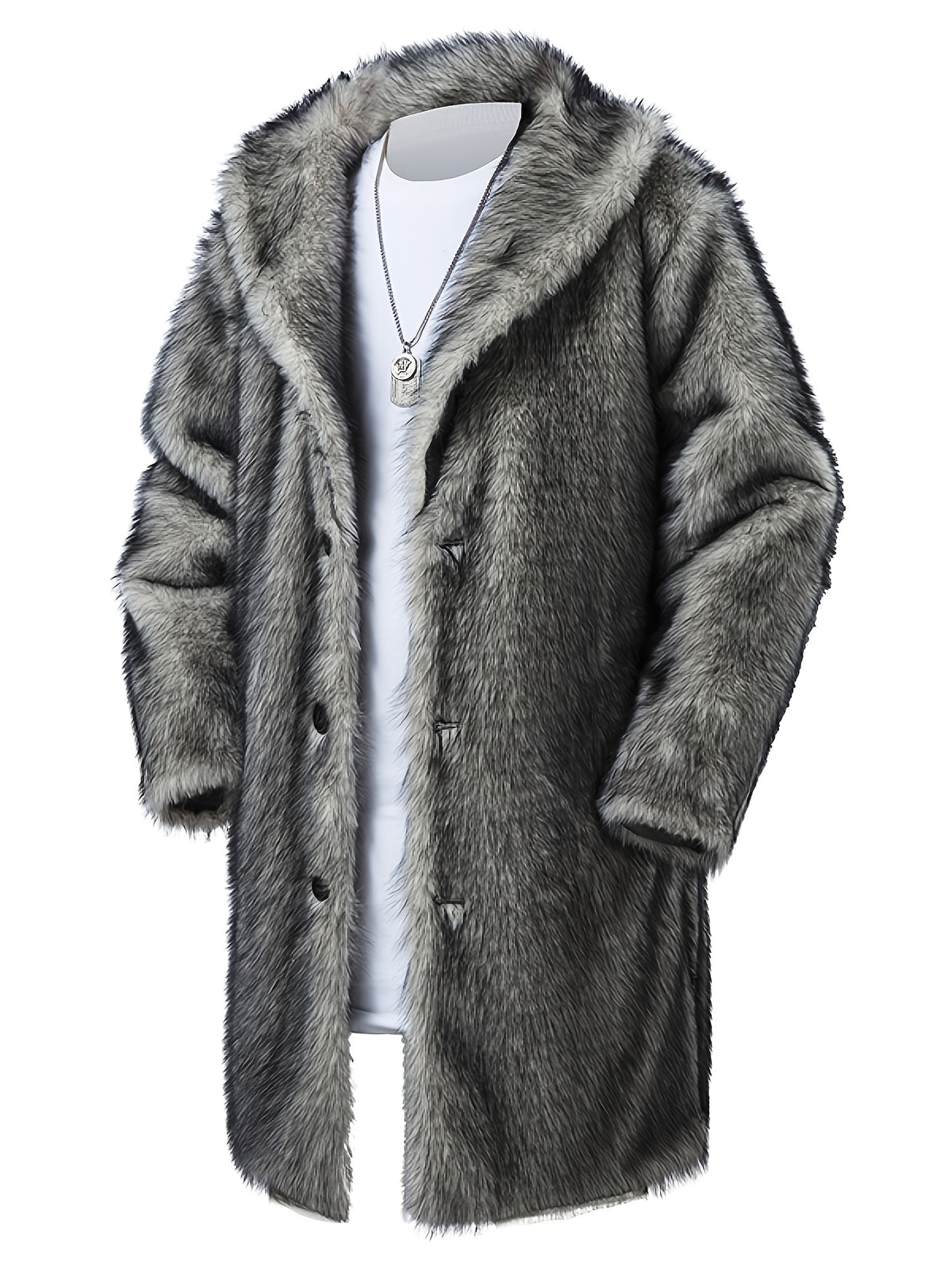 Manteau pour homme, à revers, brun