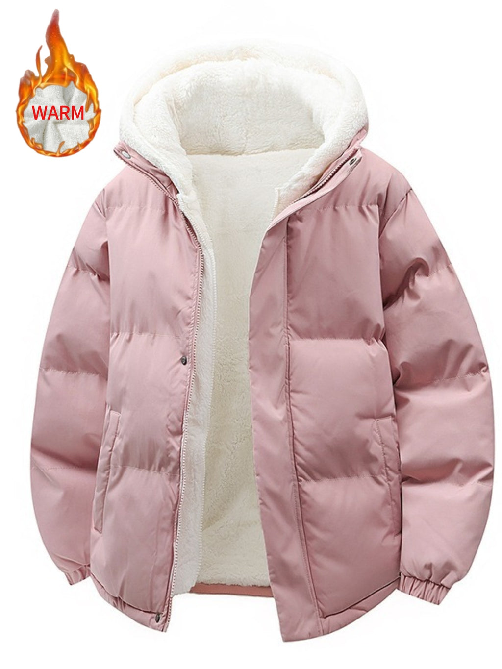 Veste en fausse fourrure pour homme, à capuche, blanc ivoire