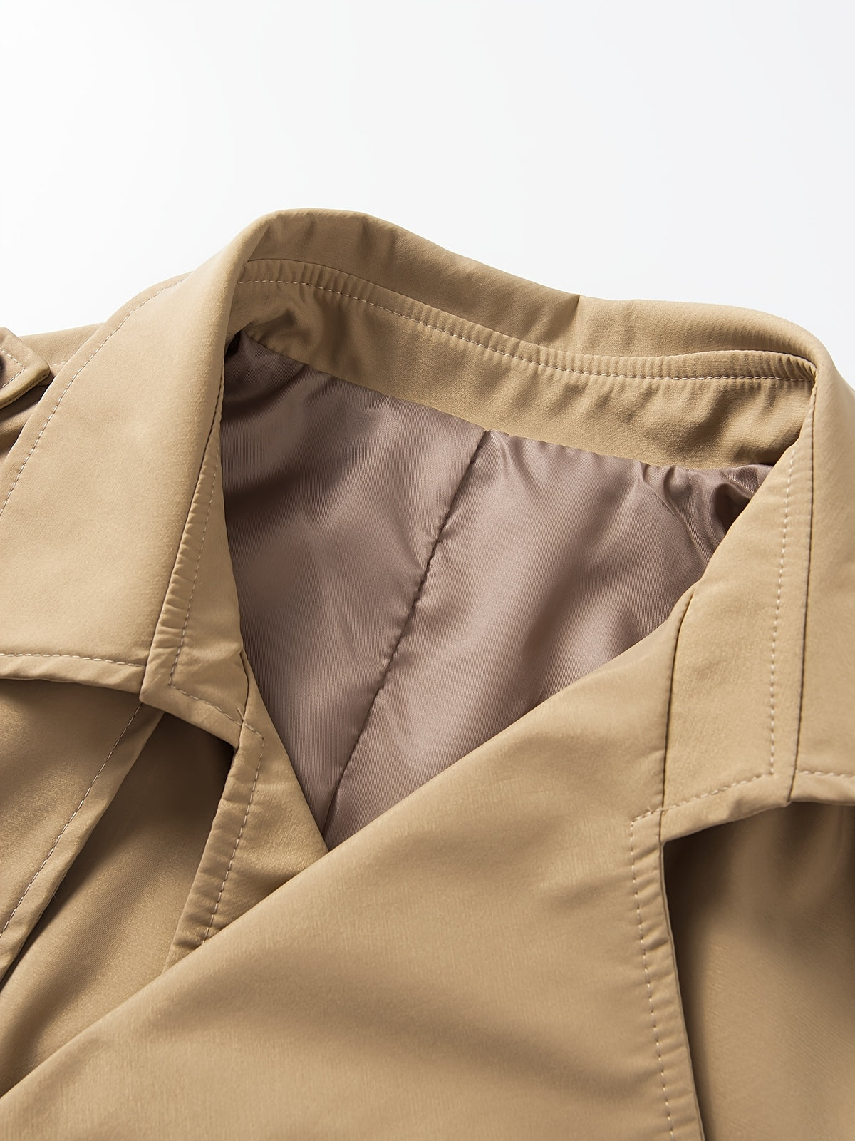 Trench long pour homme, coupe-vent, à revers