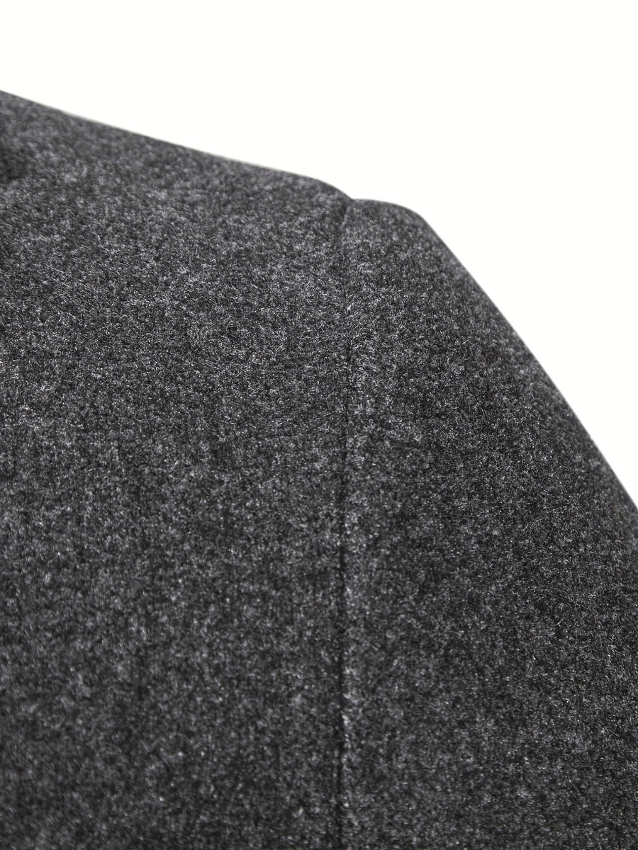 Manteau, tweed, à revers, gris foncé, détail du vêtement