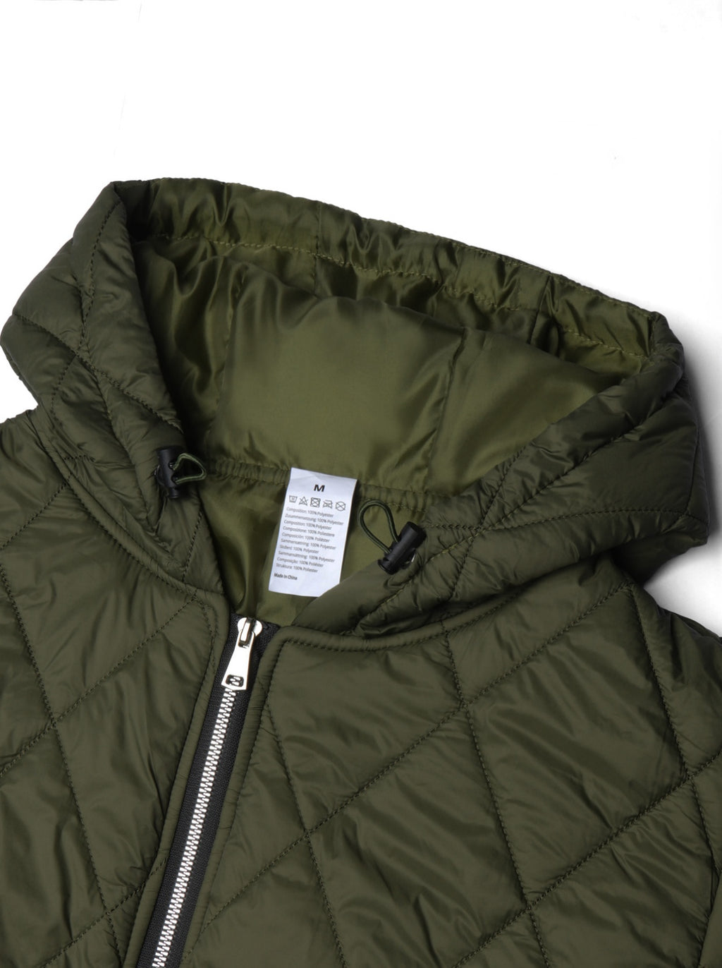 Veste pour homme, à carreaux, à capuche, vert tactique