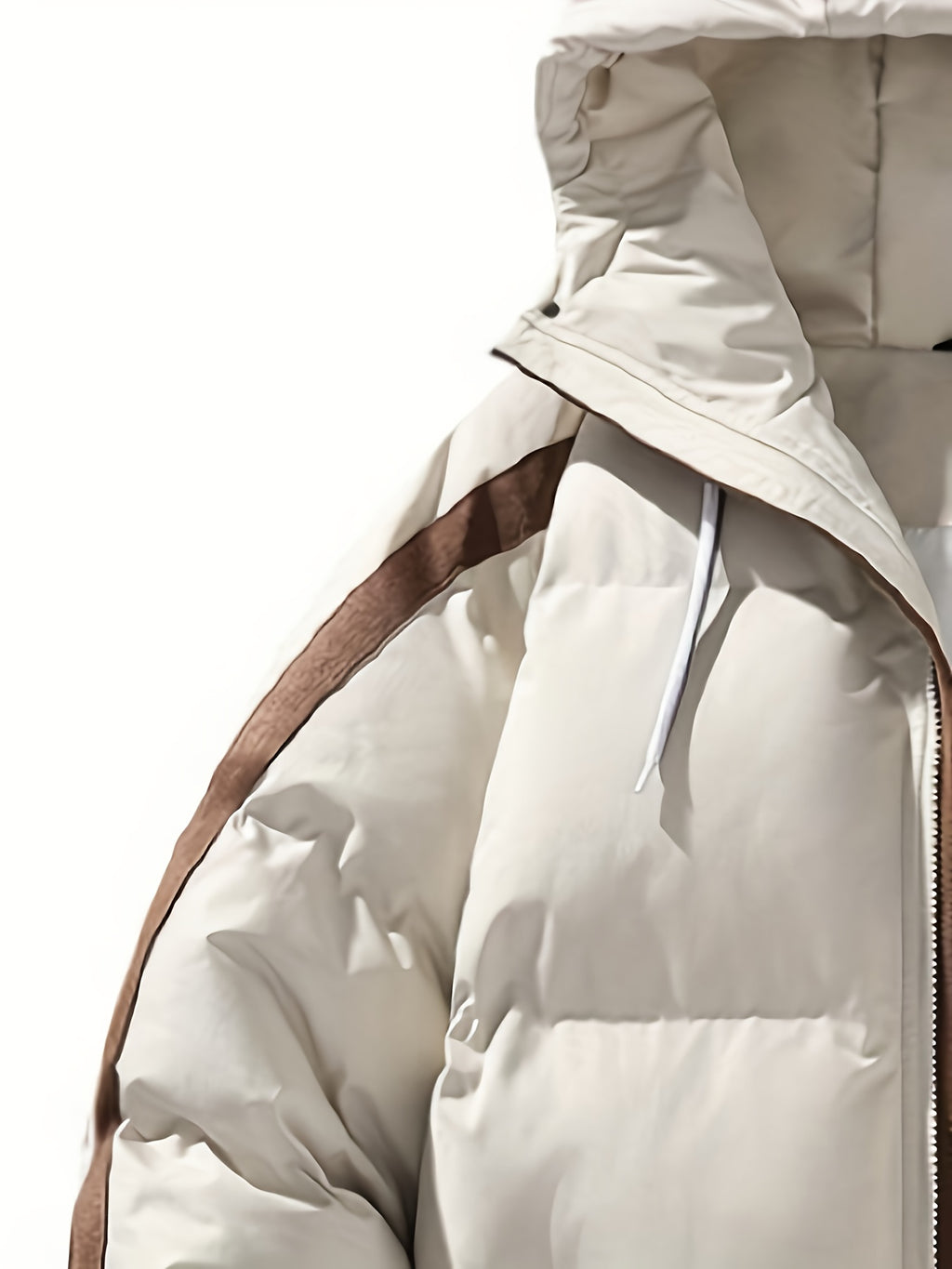 Manteau matelassé pour homme, à capuche, abricot beige
