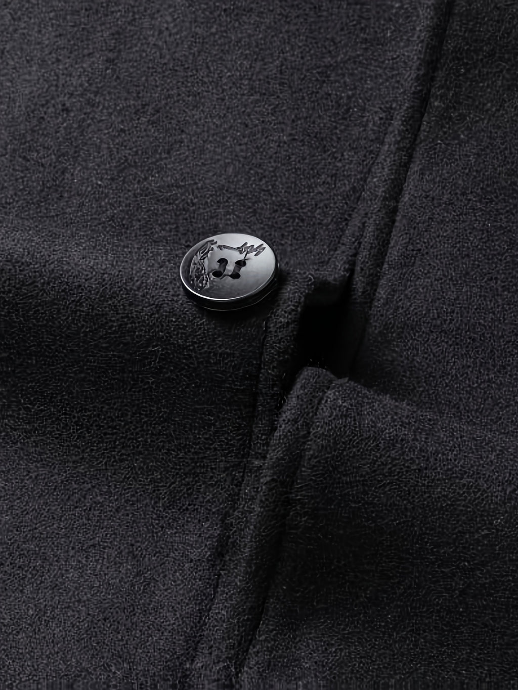 Manteau en laine mi-long, 50 % laine, tweed, détail du vêtement