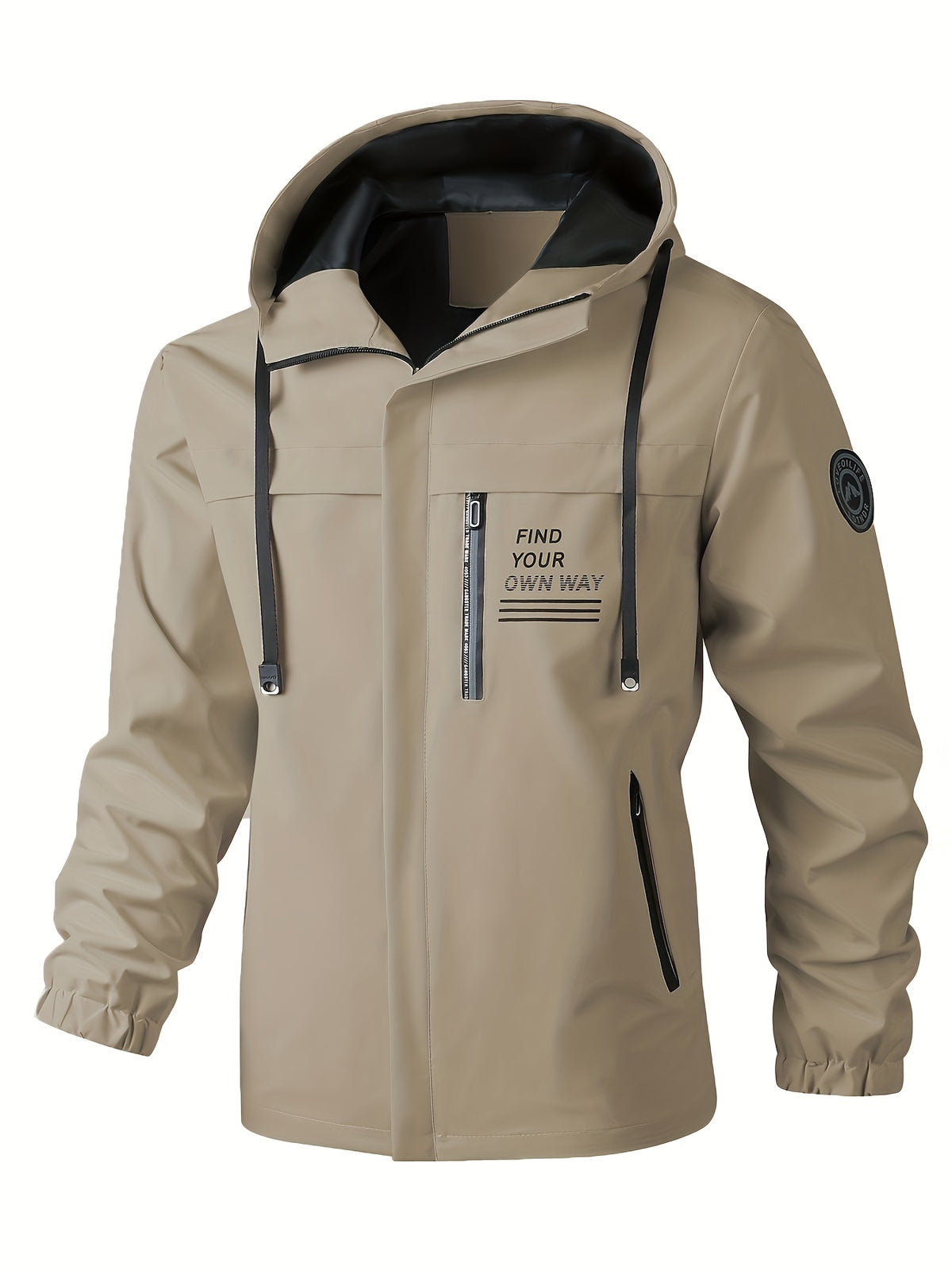 Veste long pour homme, coupe-vent, à capuche, vert clair