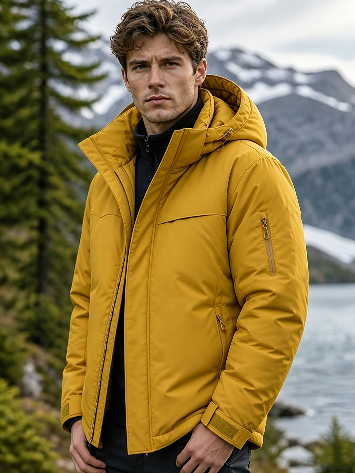 Veste pour homme, à capuche, gris de yinchuan