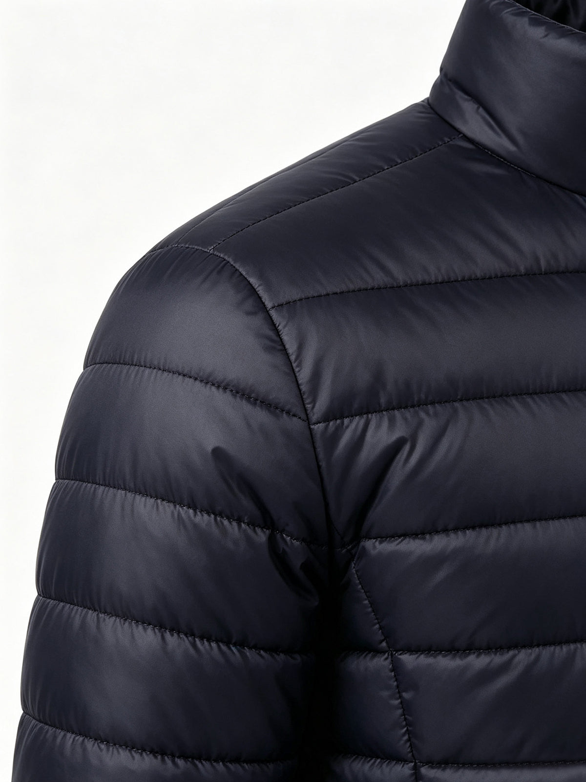 Manteau matelassé pour homme, à col montant, bleu marine