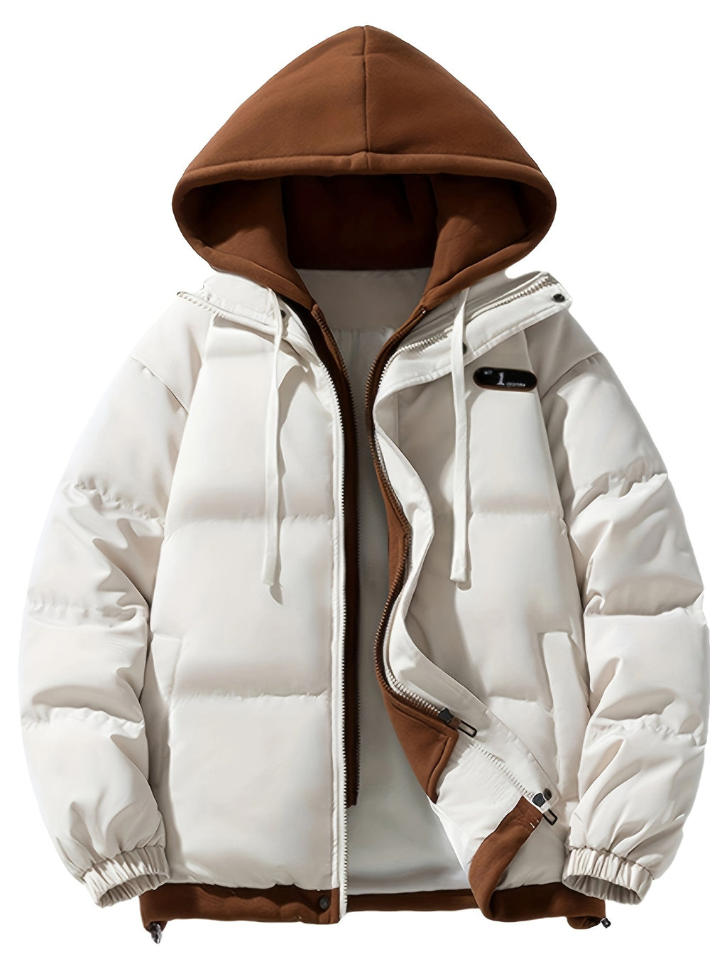 Manteau pour homme, à capuche, kaki foncé