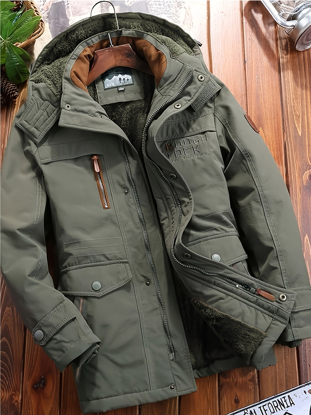 Veste pour homme, capuche amovible, black-