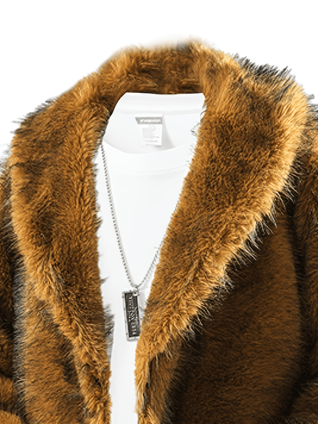 Manteau pour homme, à revers, brun