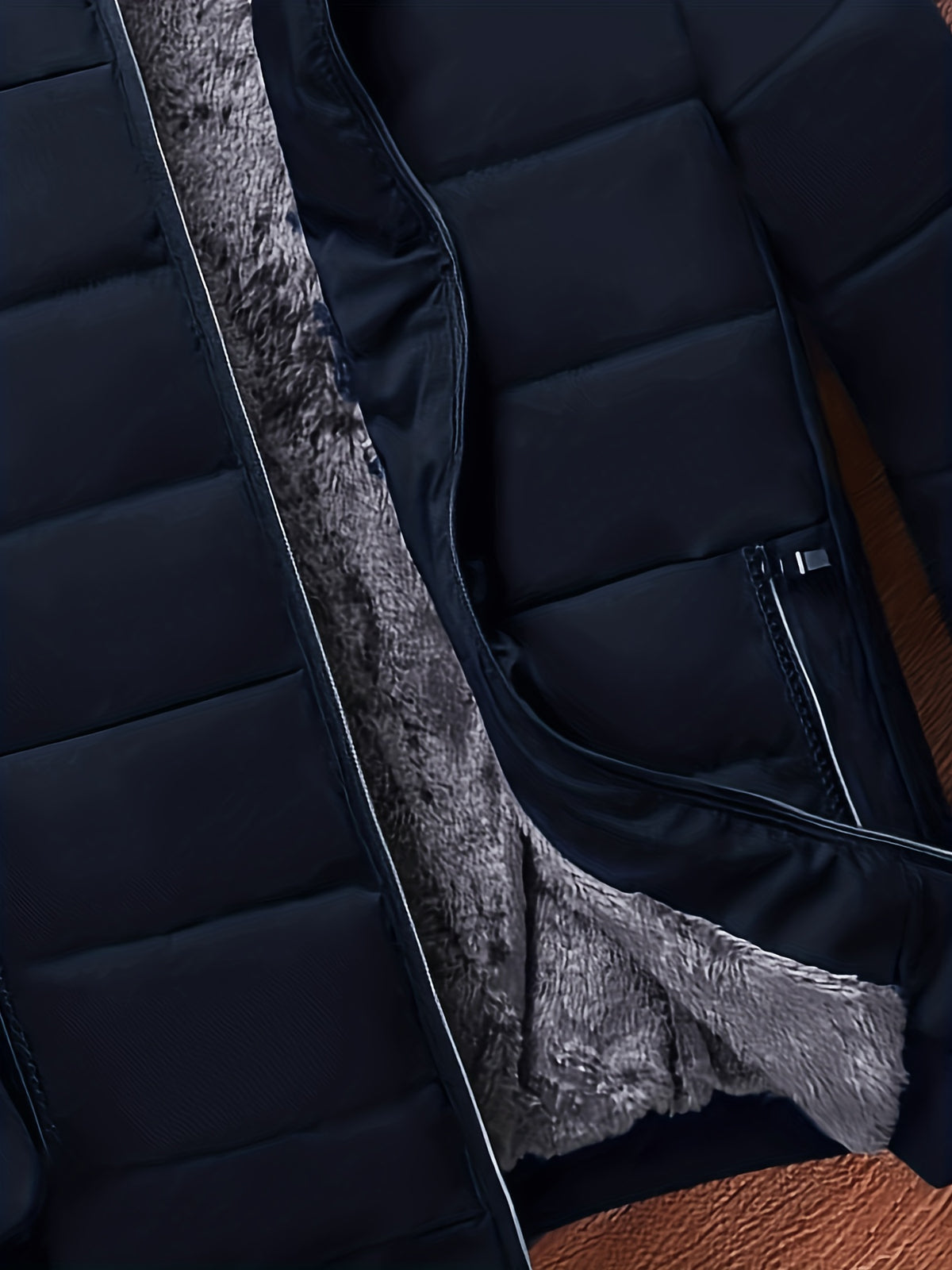 Veste matelassée pour homme, à col montant, noir