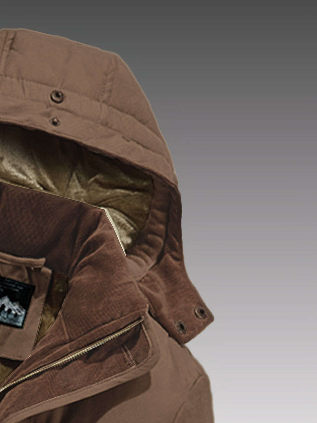 Veste pour homme, velours côtelé, à capuche, café