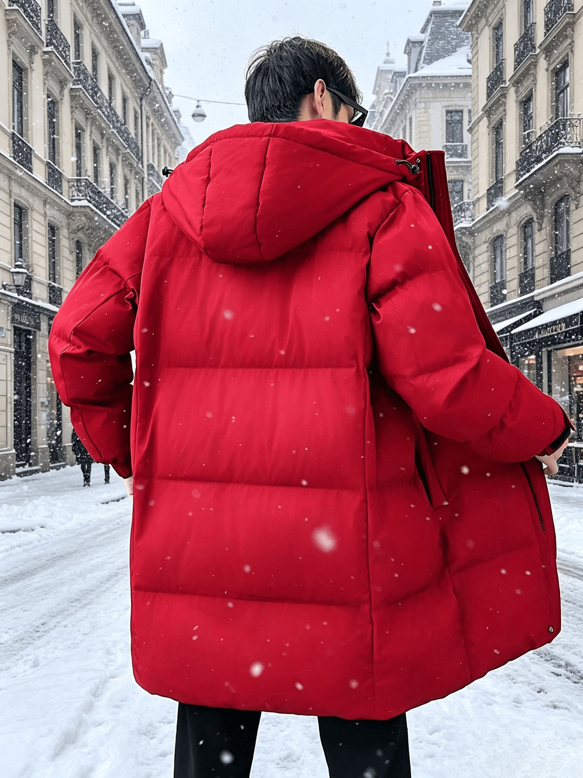 Veste matelassée pour homme, grandes tailles, à capuche, gris