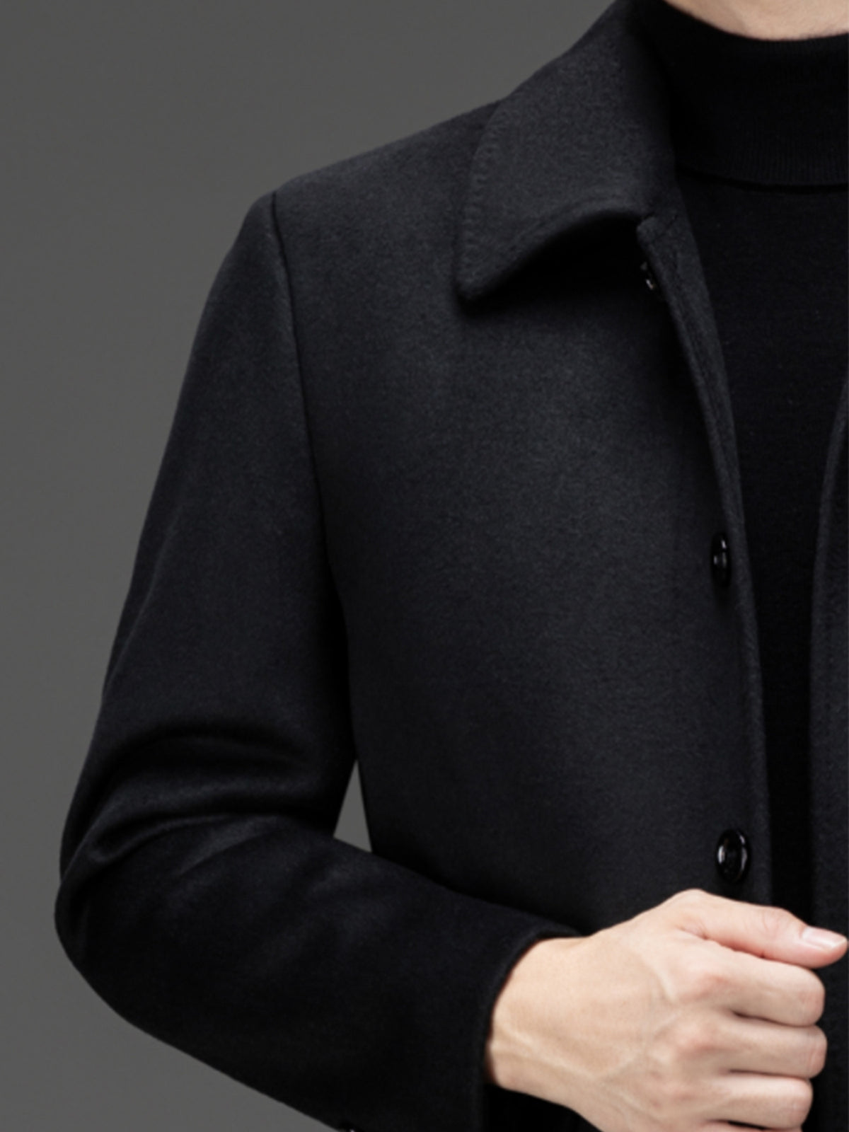 Manteau en laine pour homme, 65 % laine, coupe-vent