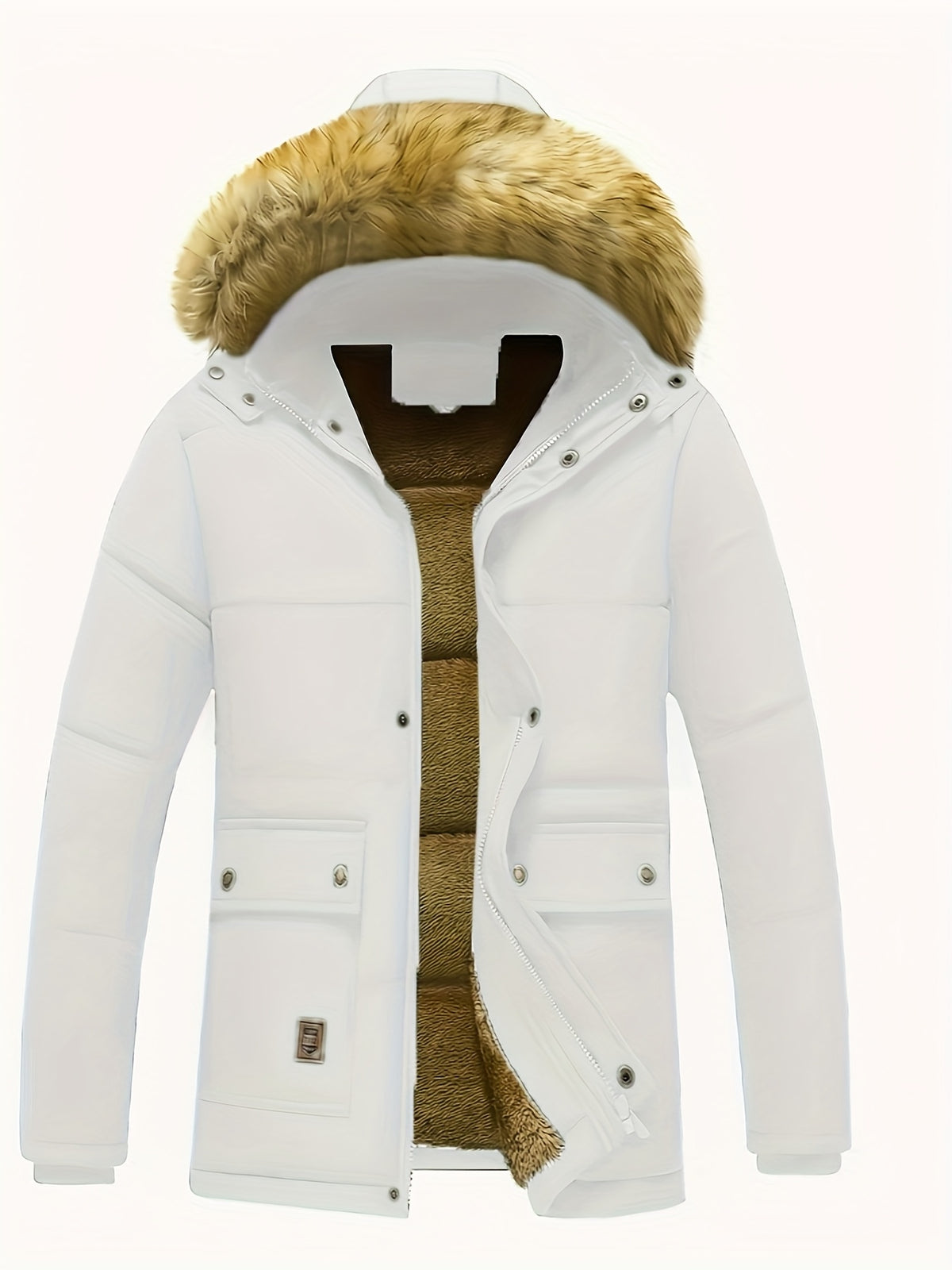 Manteau pour homme, grandes tailles, à capuche, olive