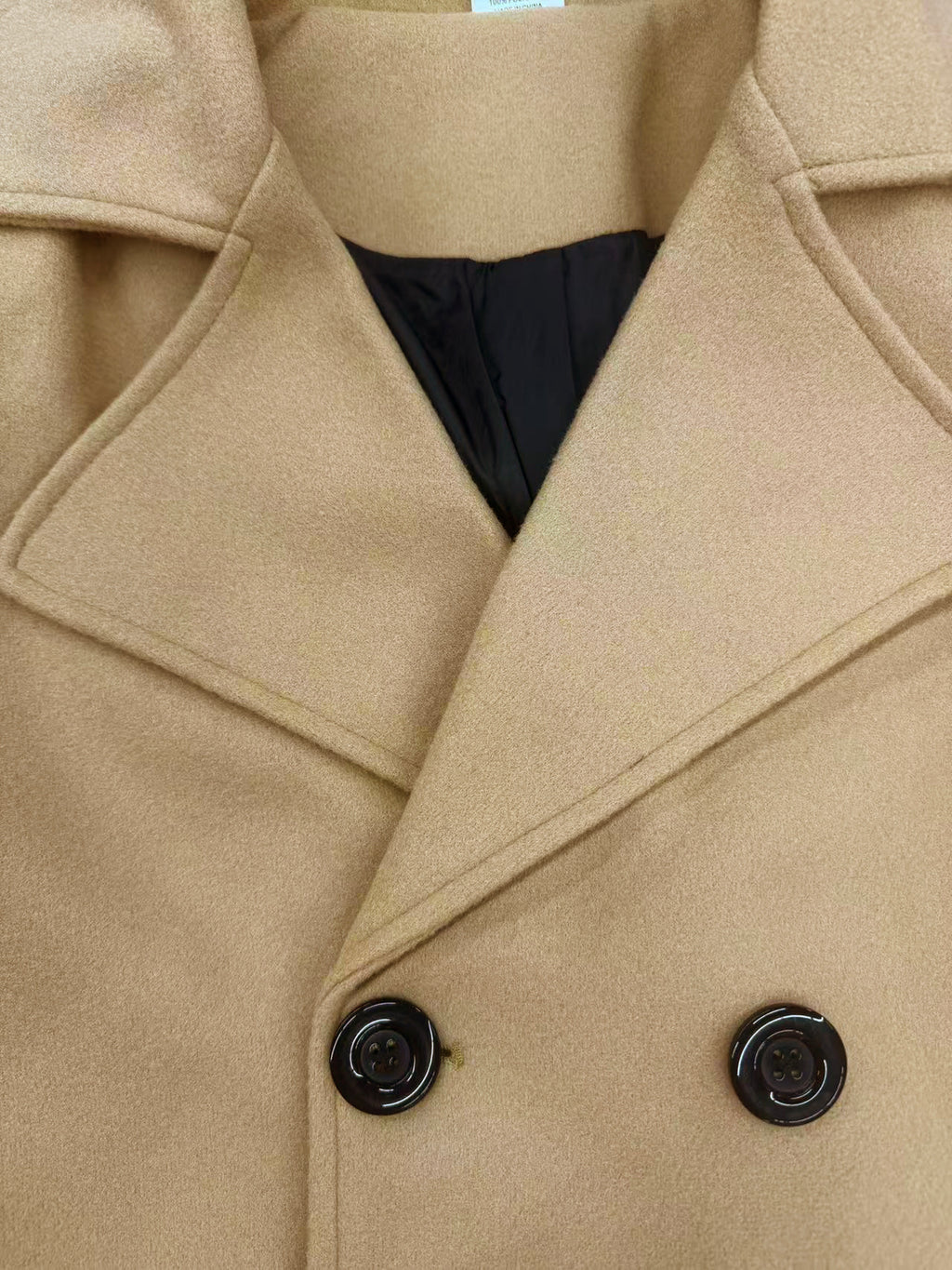 Manteau long pour homme, à revers, gris foncé