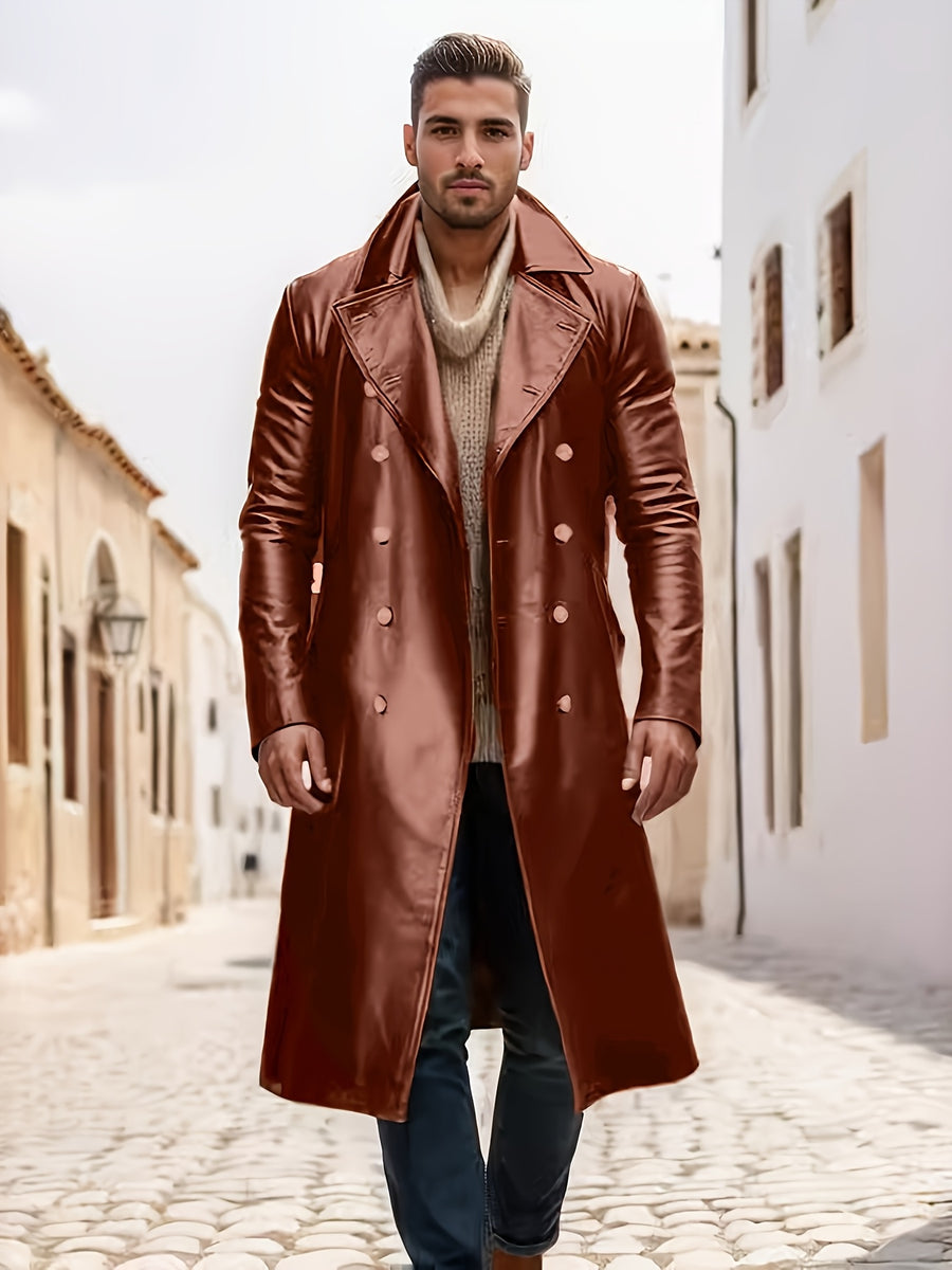 Manteau mi-long, à revers, noir, photo 15